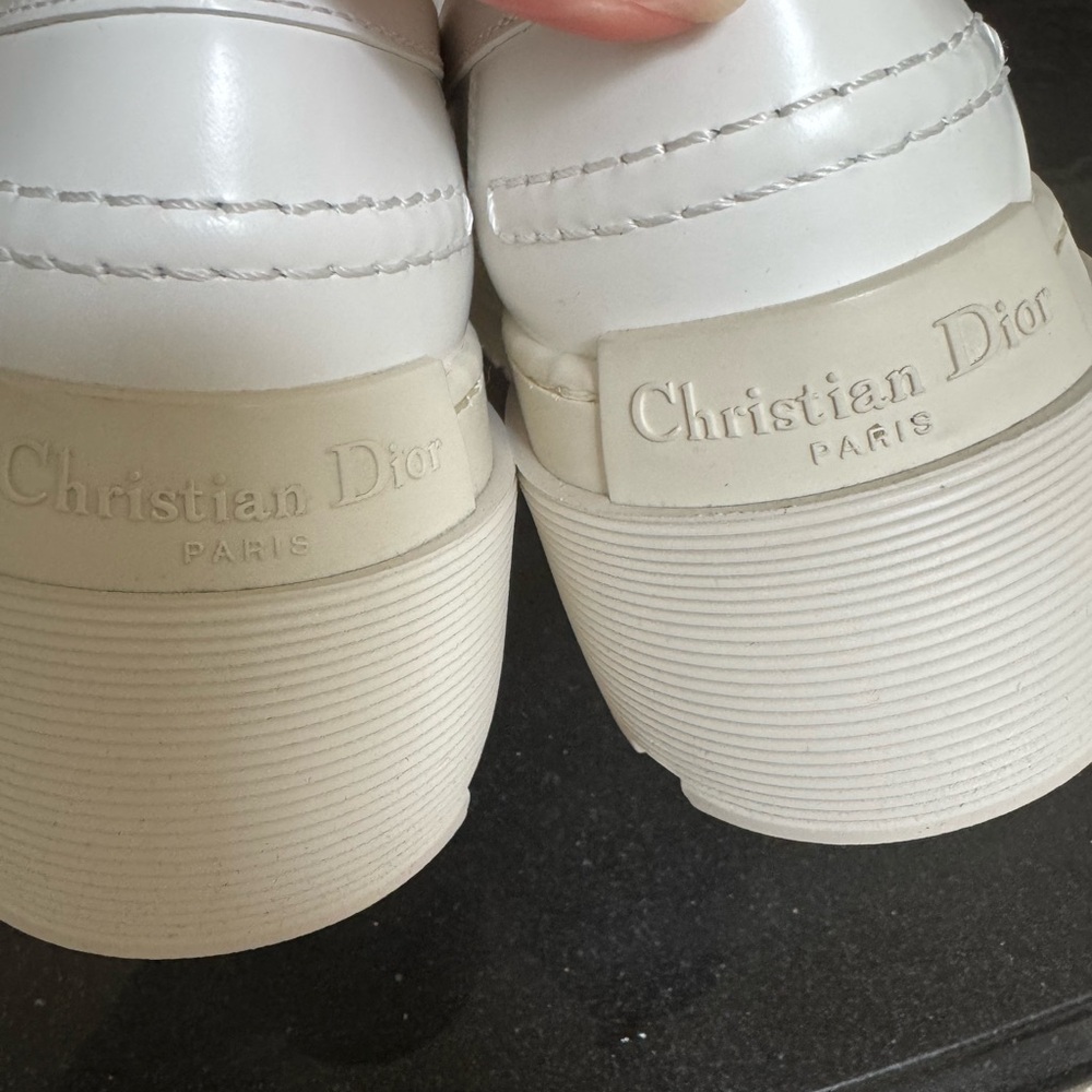 Dior White Flats with Metallic Accent - Picture 3 of 9